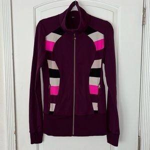 Lululemon 6? 8? Nice Asana jacket pink stripe